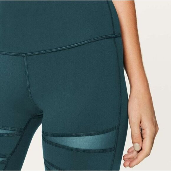 LULULEMON Wunder Under Pant (Hi-Rise) (Tech Mesh 31 ) Submarine size 4 in EUC - Picture 2 of 10